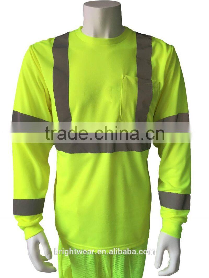 ANSI Chinese local reflective tape men high quality protective t-shirt