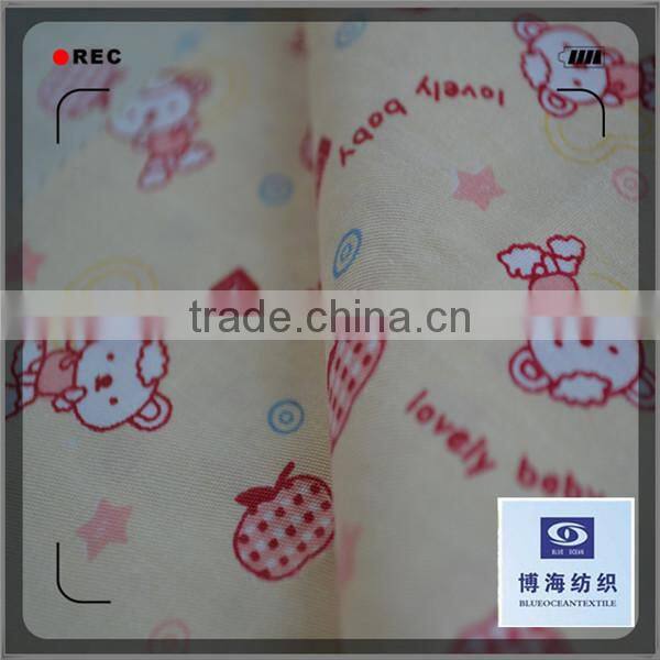 pigment cartoon print tc woven fabric