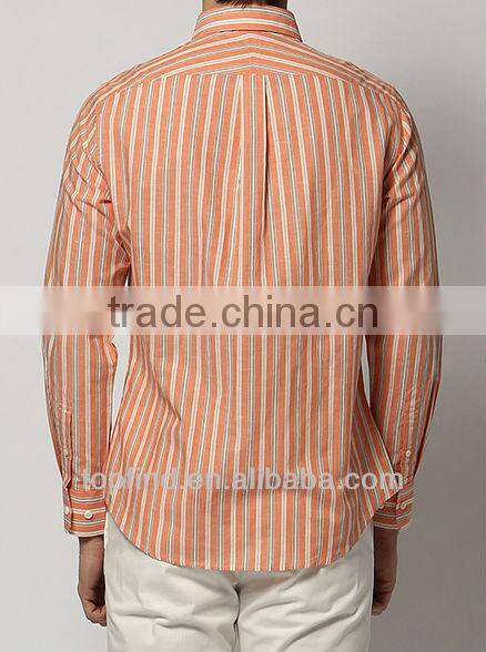Lasted Fashion Long Sleeve Stripe Men Shirt with button down collar