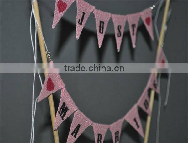Mr & Mrs Cake Banner Bunting Wedding Party Just Married Love custom Cake Bunting