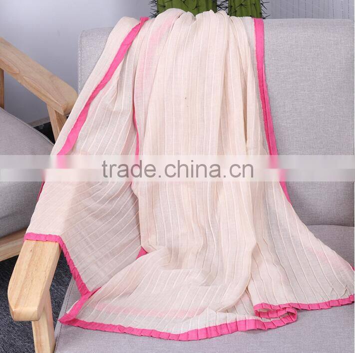 2017 New women hijab fashion large size cotton scarf spring summer pure color scarves shawl