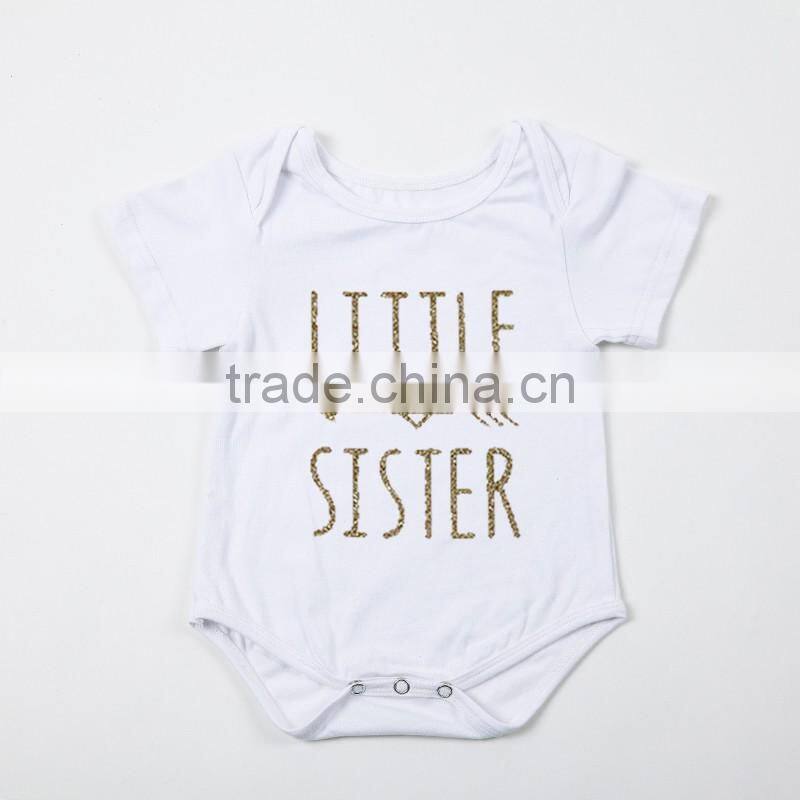Summer 13 Colors Solid Color Gold Stamp Letters Designs Toddler Rompers For 0-24 Months In Stock