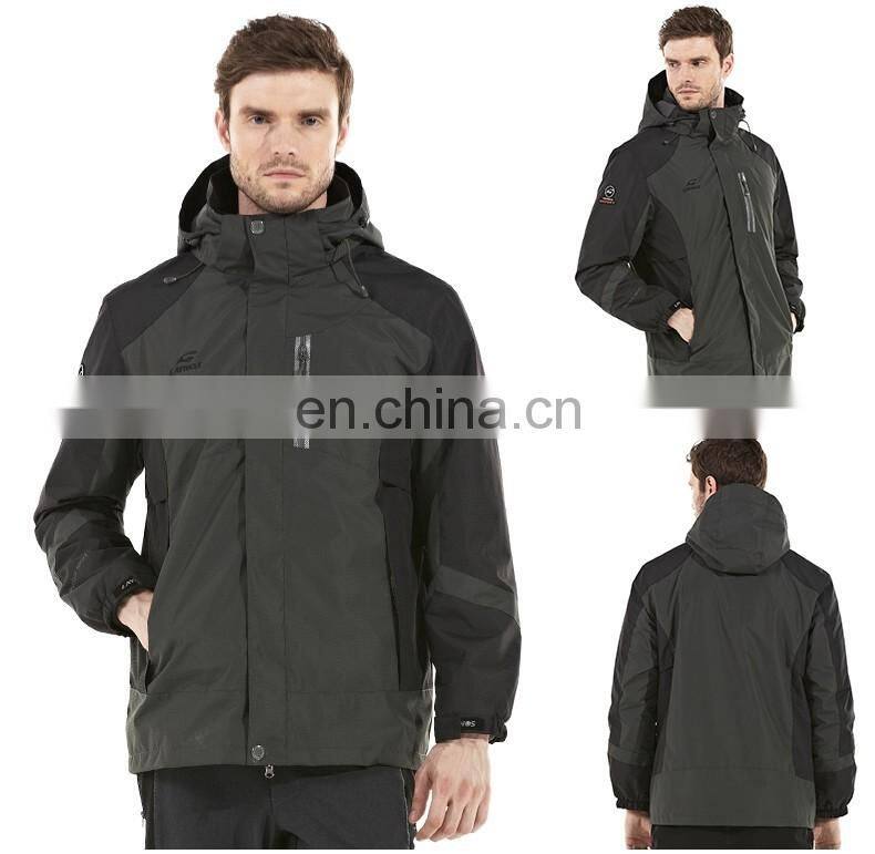 Winter outdoor jacket waterproof breathable jacket with detachable lining