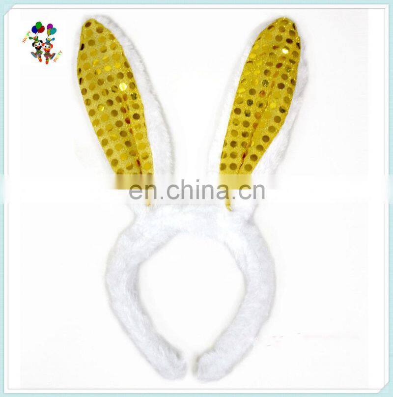 Easter White Fur Sparkle Bling Rabbit Bunny Ear Party Headbands HPC-0702