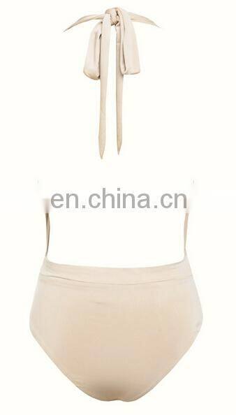 CHAMPAGNE SILKY JERSEY HALTER BODY TOP