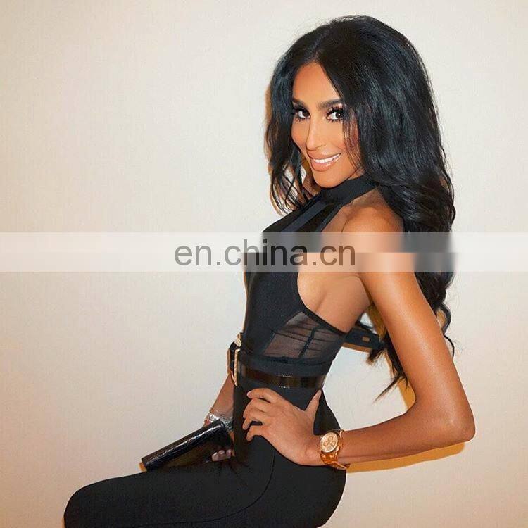 Dropshipping Clothing Women Black Sleeveless Lace Playsuit Clubwear Sexy Jumpsuits Romper