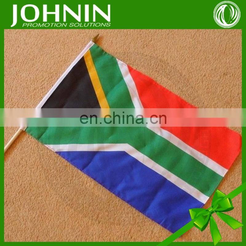 wholesale custom 30*45cm polyester waving hand flag with plastic pole