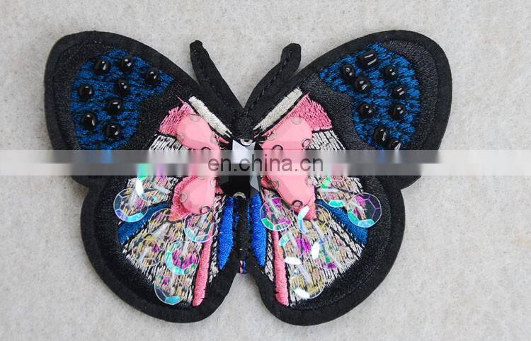Hot Sale sequin beaded patches butterfly applique