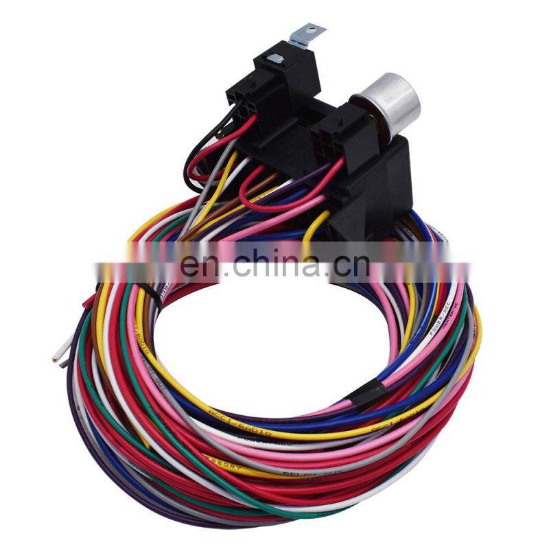 12 Circuit Basic Wire Harness Fuse Box Street Hot Rat Rod Wiring Cable Car Truck