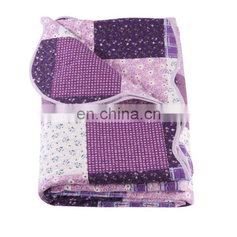 100% cotton comforter set  bedspread with 2 pillows wholesale quilted mattress   purple fitted bed cover home textile