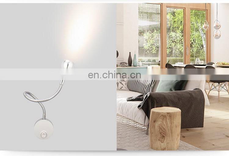 Cheap price bathroom mirror lamp with flexible hose mini led reading lamp for bedroom OEM gooseneck led headboard wall lamp