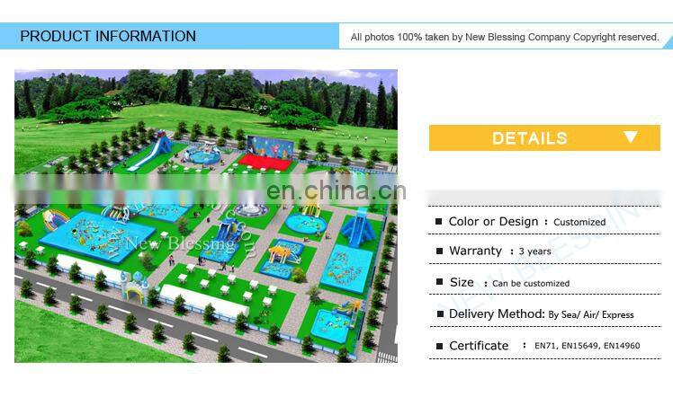 Giant Commercial Inflatable Land Water Park / Inflatable Water Sports / Outdoor Inflatable Amusement Park