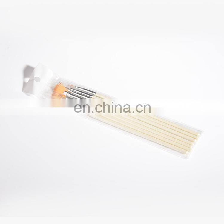 Professional White Nylon Hair OEM Cheap Wholesale Acrylic Gel Painting Nail Art Design Brush Pen Set