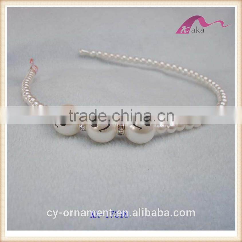 Latest fashion hair accessories with charm plastic pearl head band for women