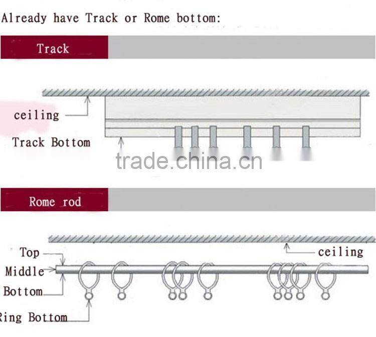 New design European jacquard polyester window curtain with curtain rod