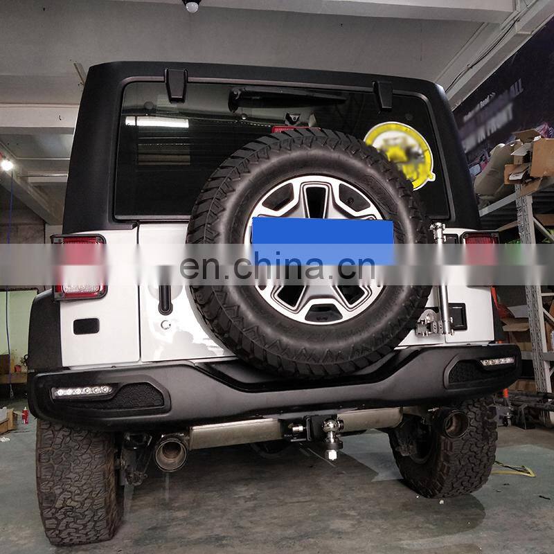 Steel Rear Bumper with Light for Jeep Wrangler JK 2007+ Auto Accessories Black Rear Bar