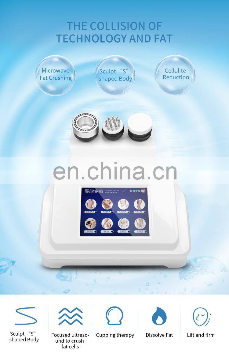 3 IN 1 Body Shaping Machine Microwave+Microcurrent+Vacuum Negative Pressure Weight Loss Device Body Physiotherapy Massage