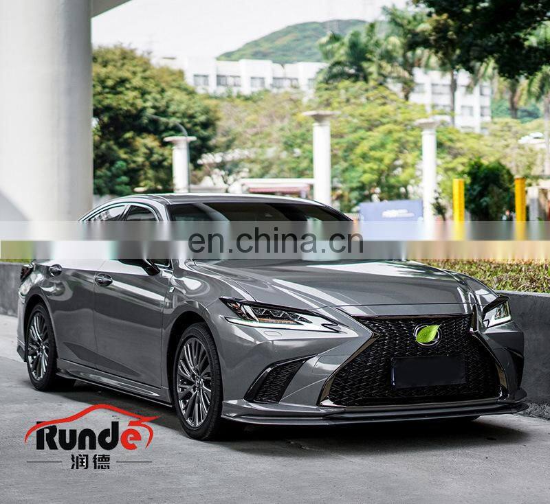 Runde PP Material Body Parts With Front Rear Lip Spoiler Side Skirt Rear View Mirror Fender For 2018-2021 Lexus ES body kit