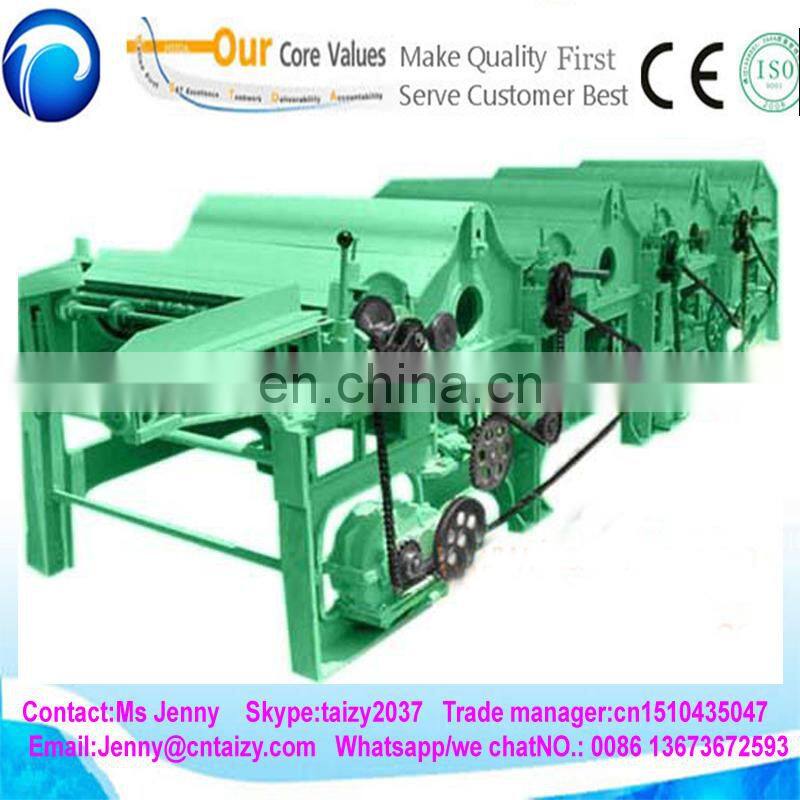 Multi-rollers Cotton waste yarn and Textile wastes opening and tearing machine