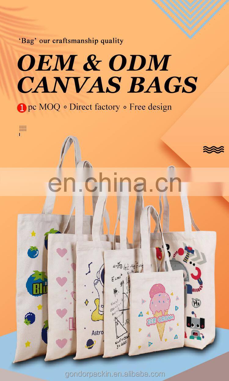 Customised soft washing durable organic cotton tote draw string shoe bag small foldable canvas cloth zippered bag with logo