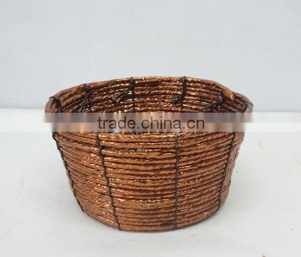 handmade decorative round paper basket