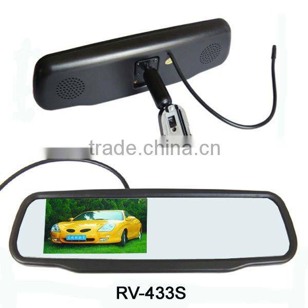 4.3inch original rear view mirror monitor,AV signal auto detect power on/off