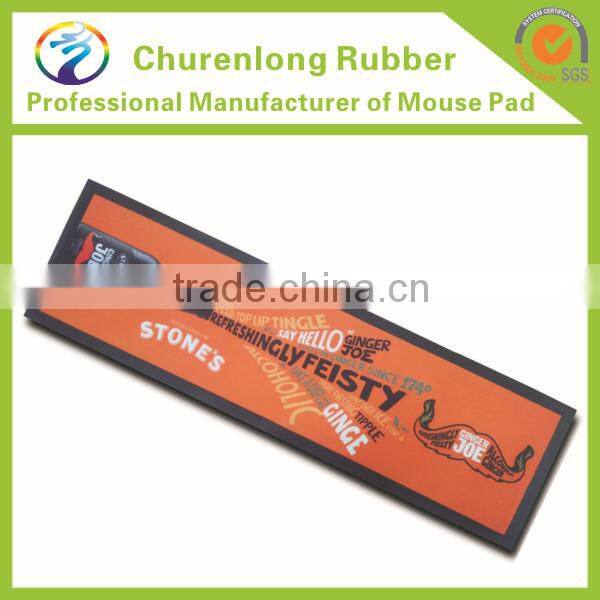 2016 New Products Soft Non-woven Fabric Nitrile Rubber Beer Bar Mat With Logos/Printed Custom RUbber Bar Mat