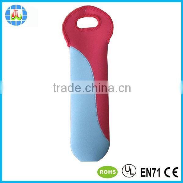 black insulated neoprene two bottle wine tote with factory price