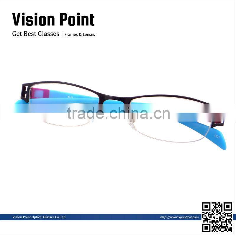 Style colored design full frame metal TR90 changeable temple for women eyewear