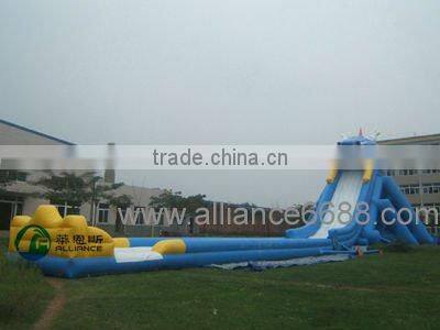 pvc inflatable long dragon water slide