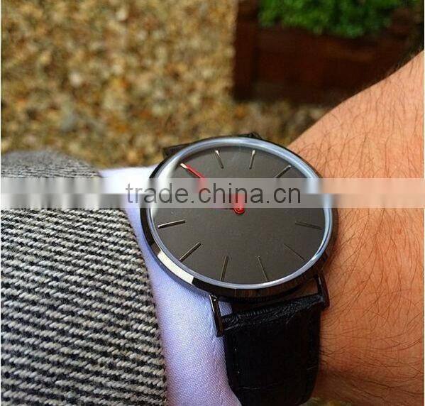 2016 Latest Top Fashion High Quality Casual Genuine Leather Stainless Steel Watches Men With Water Resistant