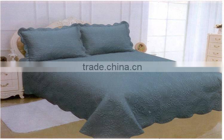 China made cotton soft bedding cheap embossed ultrasonic quilt