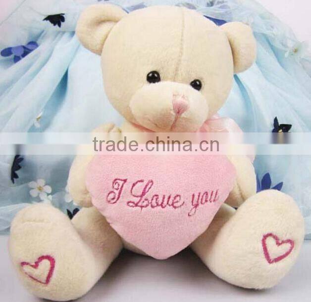 CE approved cheap plush valentines teddy bears wholesale with heart