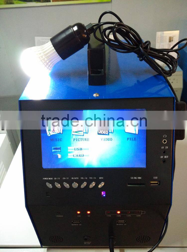 2016 factory 50W Portable solar TV with vedio and radio, solar power system for small homes, solar energy system price