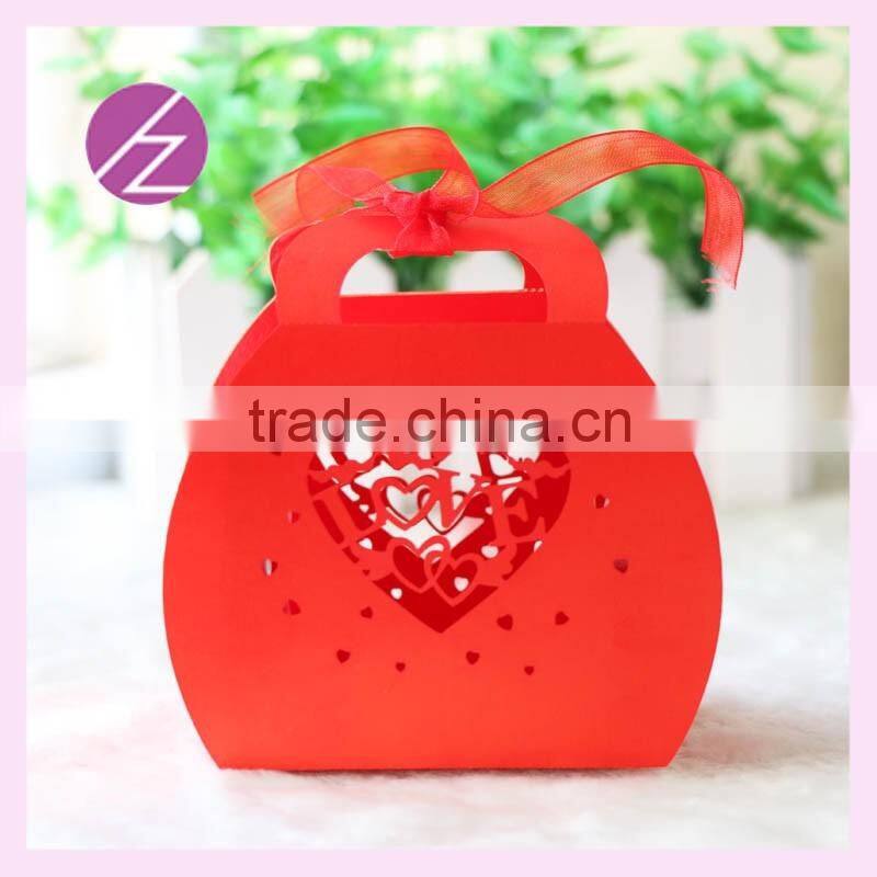 Gift boxes paper malaysia 2015 latest design happy wedding candy box with unique red colour TH-206