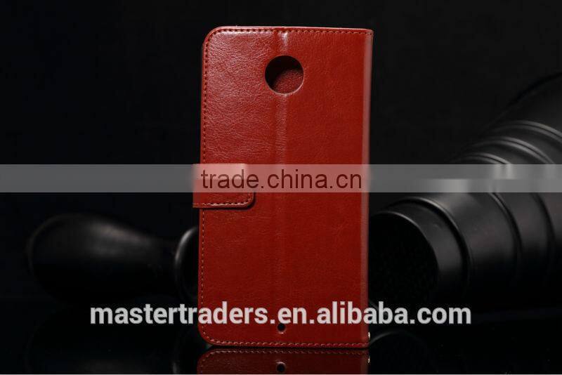 Original K-COOL Fine Sheep Grain Printing Stand PU Leather Wallet Case For Google 6 MT-2829