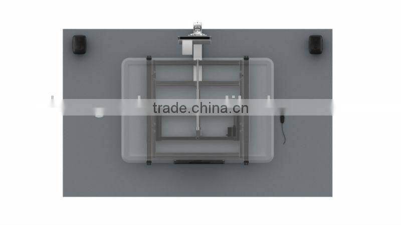 Power elevating wall mount interacitve whiteboard stand