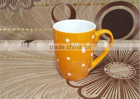 10 oz blue glazed belly shape hand painting ceramic mug