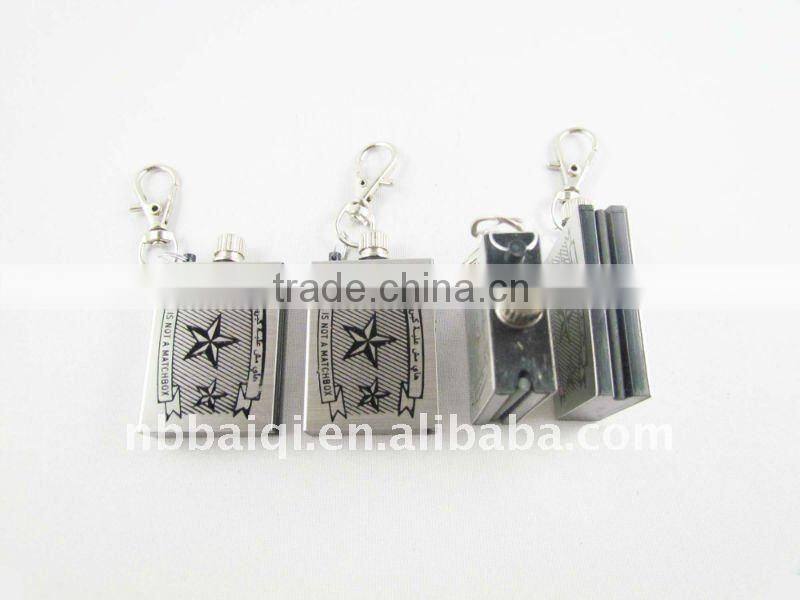 sell no.002 stainless steel million times match,with silk printing LOGO