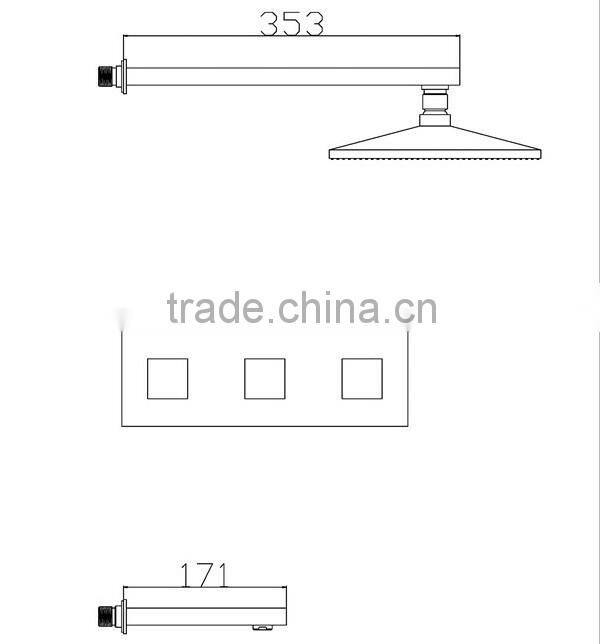 concealed shower faucet with waterfall inlet 7523D