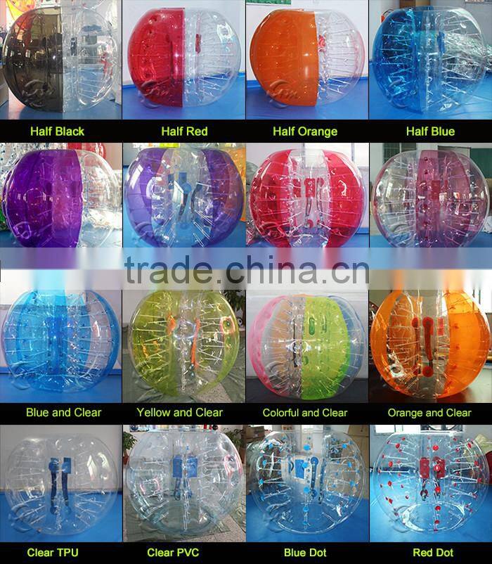 2016 hot sale inflatable human clear bump ball soccer bubble for sale