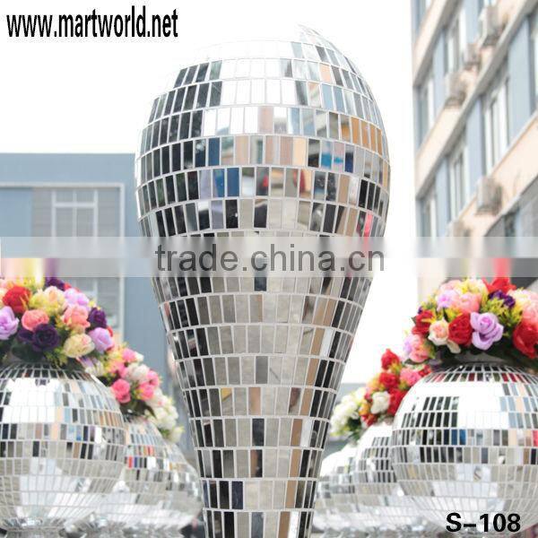 Latest wedding column with mirror surface;Decorative resin wedding pillar for event,party&wedding(S-108)