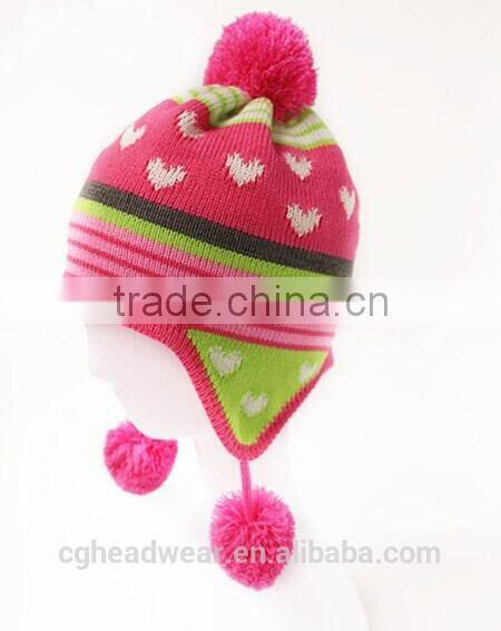 High Quality Pom Pom Cheap Custom beanie hat / knit hat / kids knit hat making