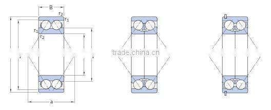 ntn 35x80x34.9mm rubber seal double row angular contact ball bearing sizes 5307LLB
