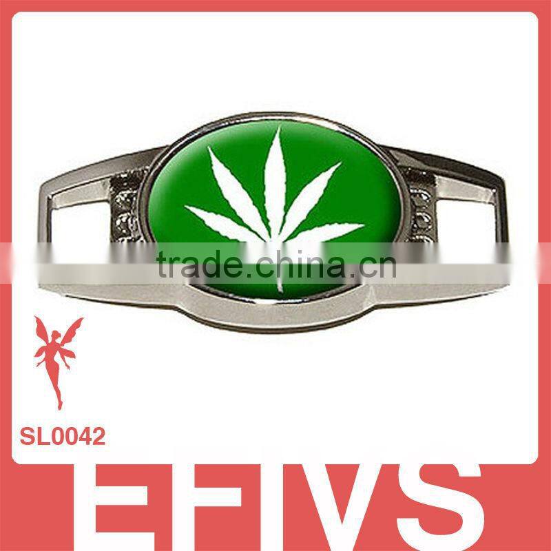 customized logo metal shoelace bracelet charms