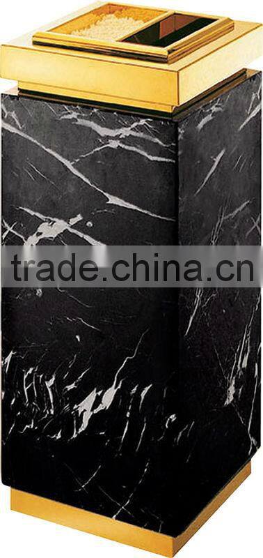 Indoor square ground metal public dustbin