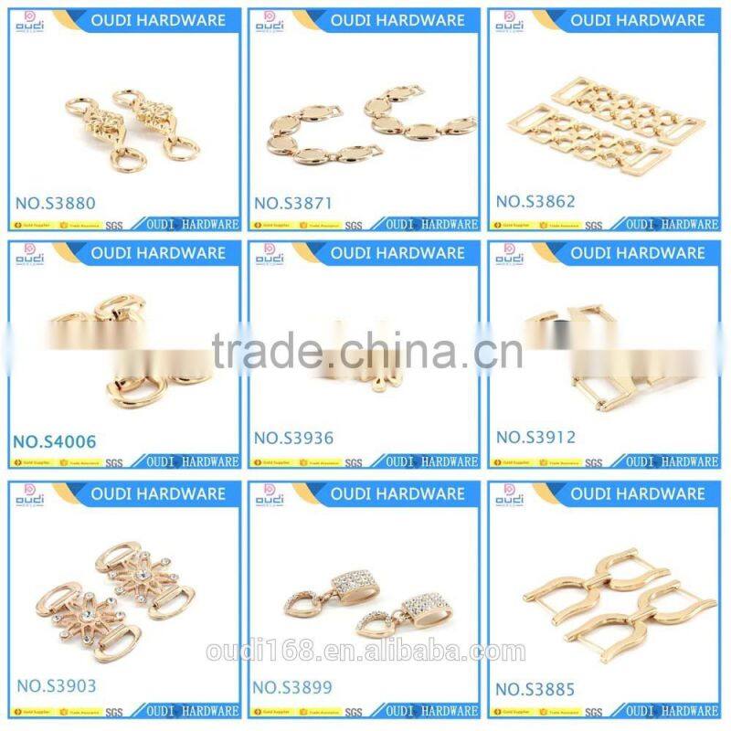 Customized gold shoe decoration,shoe parts accessories