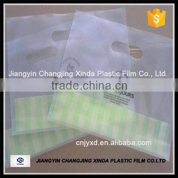 wholesale customized plastic die cut handle packing bag