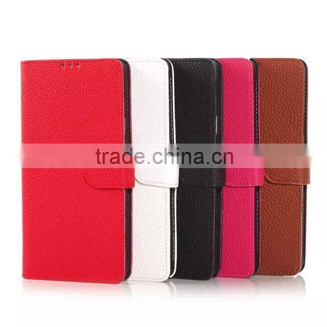 Litchi Pattern cell phone wallet leather case for Samsung Galaxy Note 4 F-SMNOTE4LC002