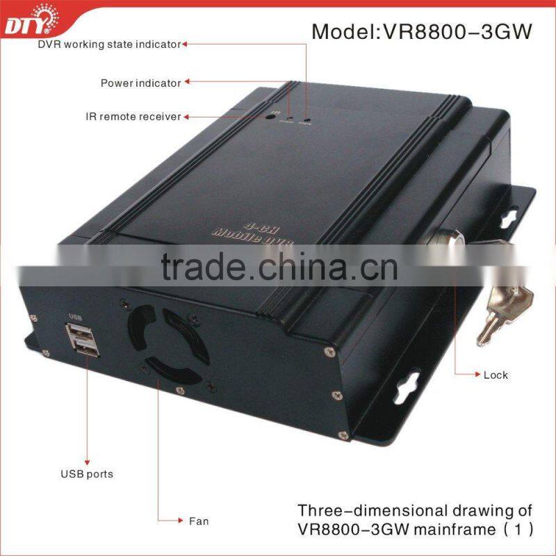 4 ch h.264 mobile dvr with LCD, GPS, 3G, and Wi-Fi option